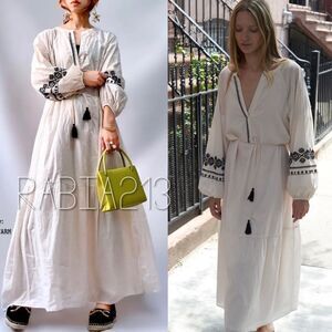 ZARA BOHO EMBROIDERED SHIRT DRESS